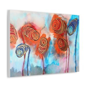 Roses are Red and Blue and Gold Canvas