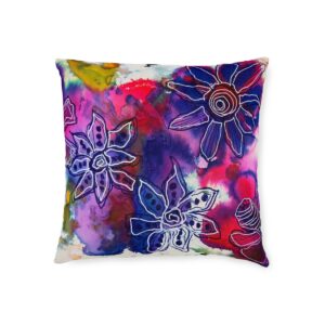 A Burst of Energy  - Square Cushion - Pink Back