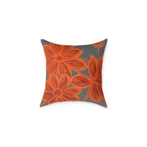 Orange Burst on Dark Grey Cushion