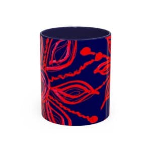 Vibrant Floral Accent Coffee Mug - Artistic Ceramic Mug for Home or Gifts