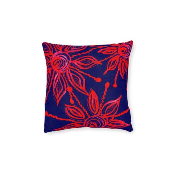 Vibrant Floral Square Pillow, Decorative Cushion for Living Room, Bohemian Home Decor, Cozy Gift for Housewarming, Stylish Accent