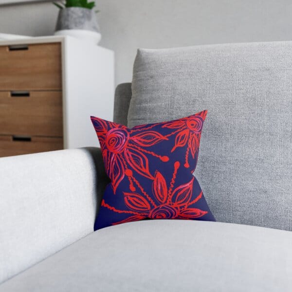 Vibrant Floral Square Pillow, Decorative Cushion for Living Room, Bohemian Home Decor, Cozy Gift for Housewarming, Stylish Accent - Image 2