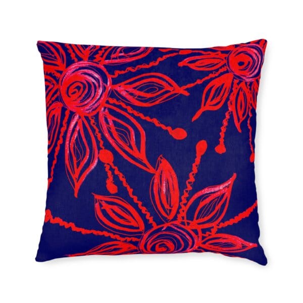Vibrant Floral Square Pillow, Decorative Cushion for Living Room, Bohemian Home Decor, Cozy Gift for Housewarming, Stylish Accent - Image 4