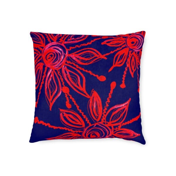 Vibrant Floral Square Pillow, Decorative Cushion for Living Room, Bohemian Home Decor, Cozy Gift for Housewarming, Stylish Accent - Image 5